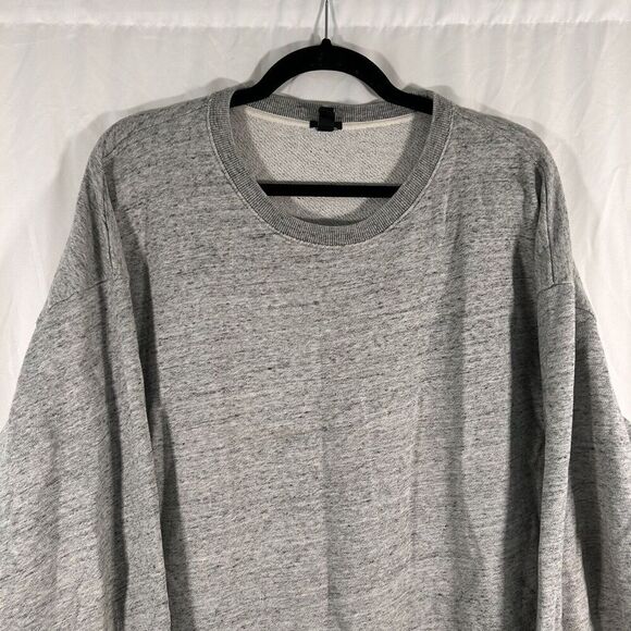 J. Crew Sweater Men's Medium Grey Crew Neck Long Sleeve Cotton Blend Pullover - Picture 2 of 10
